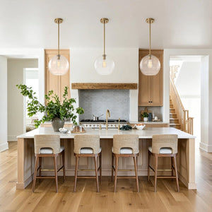 Chandelierias-Modern 1-Light Sculptural Glass Globe Pendant-Pendants-Brushed Brass-