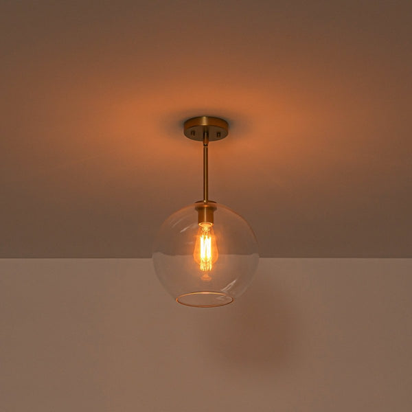 Chandelierias-Modern 1-Light Sculptural Glass Globe Pendant-Pendants-Matte Black-