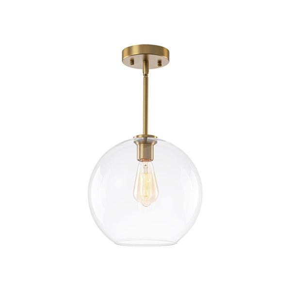 Chandelierias-Modern 1-Light Sculptural Glass Globe Pendant-Pendants-Matte Black-