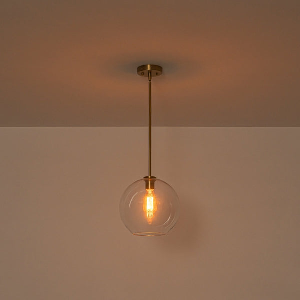 Chandelierias-Modern 1-Light Sculptural Glass Globe Pendant-Pendants-Matte Black-