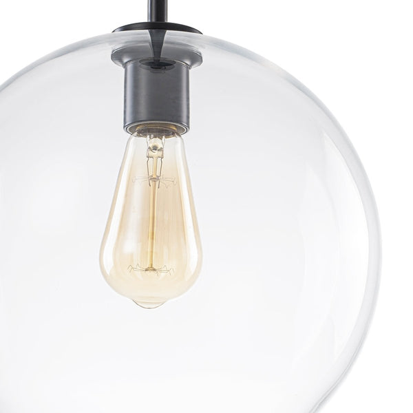Chandelierias-Modern 1-Light Sculptural Glass Globe Pendant-Pendants-Matte Black-
