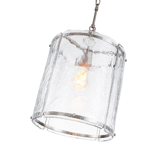 Chandelierias - Modern 1 - Light Water Glass Cylinder Single Pendant - Pendant - Gold - 