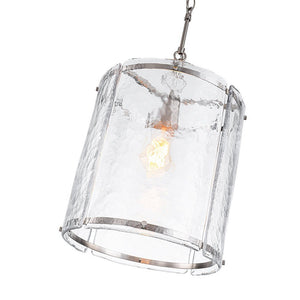 Chandelierias - Modern 1 - Light Water Glass Cylinder Single Pendant - Pendant - Gold - 