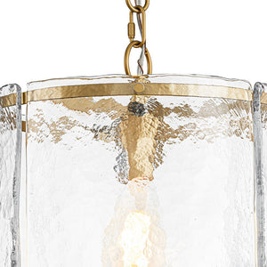 Chandelierias - Modern 1 - Light Water Glass Cylinder Single Pendant - Pendant - Gold - 