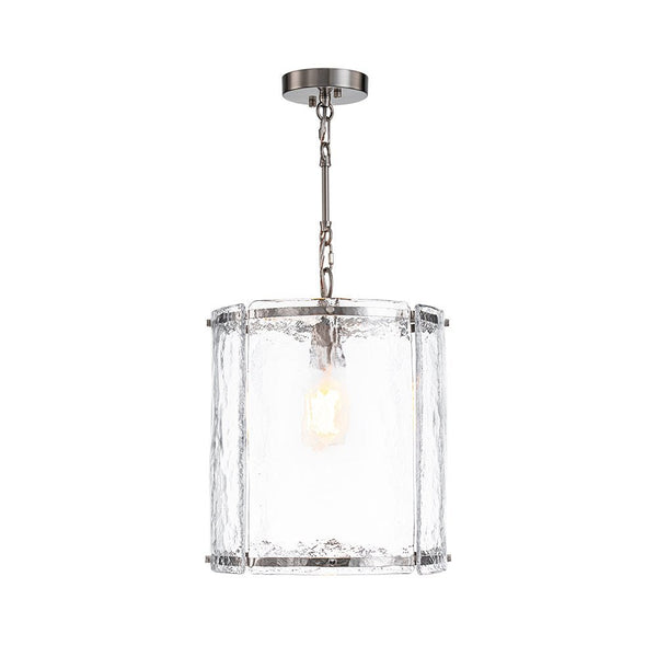 Chandelierias - Modern 1 - Light Water Glass Cylinder Single Pendant - Pendant - Gold - 