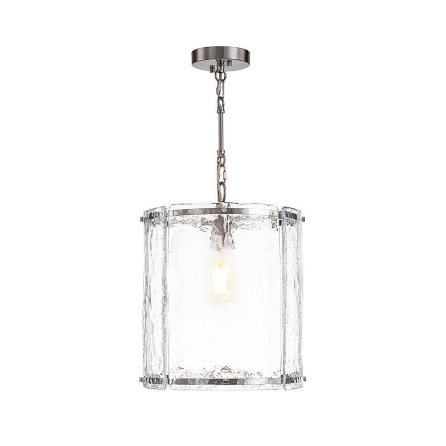 Chandelierias - Modern 1 - Light Water Glass Cylinder Single Pendant - Pendant - Gold - 