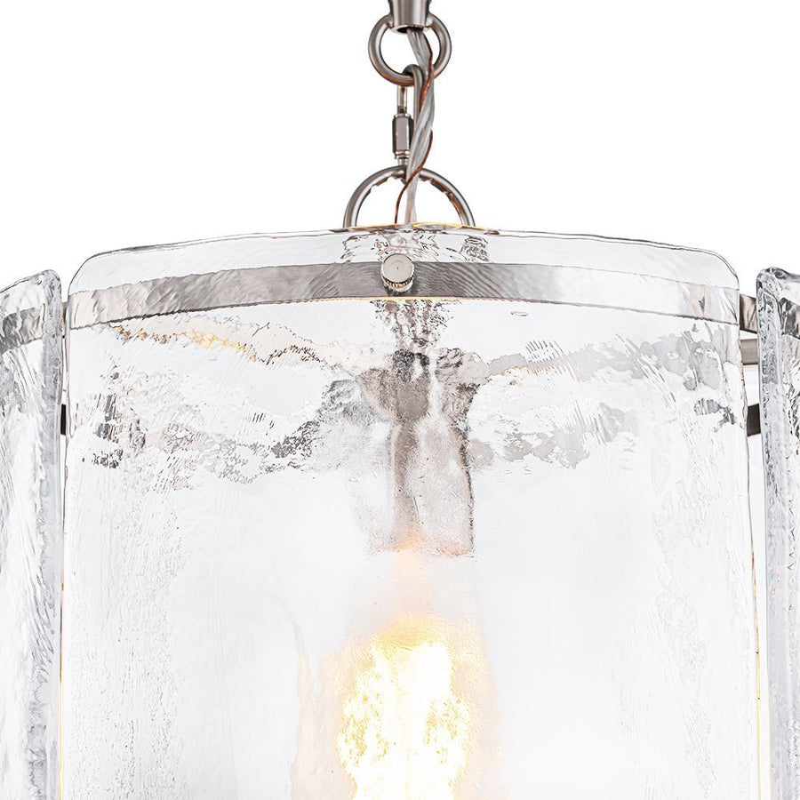 Chandelierias - Modern 1 - Light Water Glass Cylinder Single Pendant - Pendant - Gold - 