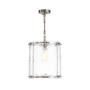 Chandelierias - Modern 1 - Light Water Glass Cylinder Single Pendant - Pendant - Gold - 