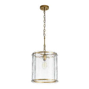 Chandelierias - Modern 1 - Light Water Glass Cylinder Single Pendant - Pendant - Gold - 