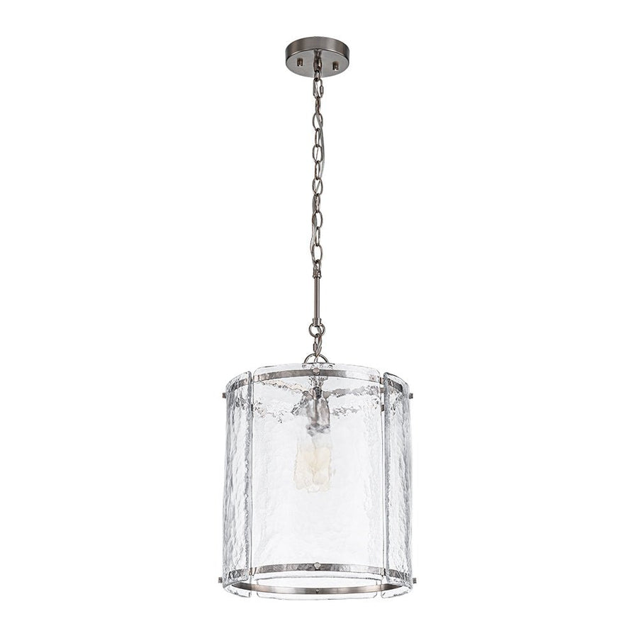 Chandelierias - Modern 1 - Light Water Glass Cylinder Single Pendant - Pendant - Gold - 