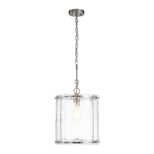 Chandelierias - Modern 1 - Light Water Glass Cylinder Single Pendant - Pendant - Gold - 