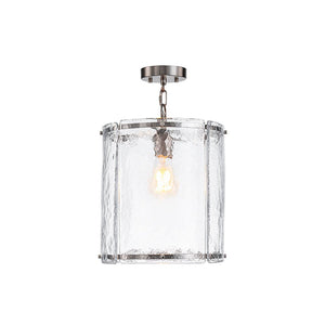 Chandelierias - Modern 1 - Light Water Glass Cylinder Single Pendant - Pendant - Gold - 