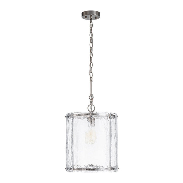 Chandelierias - Modern 1 - Light Water Glass Cylinder Single Pendant - Pendant - Gold - 