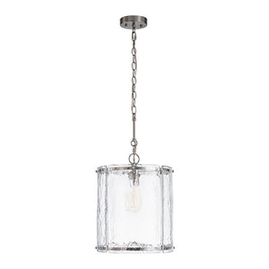 Chandelierias - Modern 1 - Light Water Glass Cylinder Single Pendant - Pendant - Gold - 