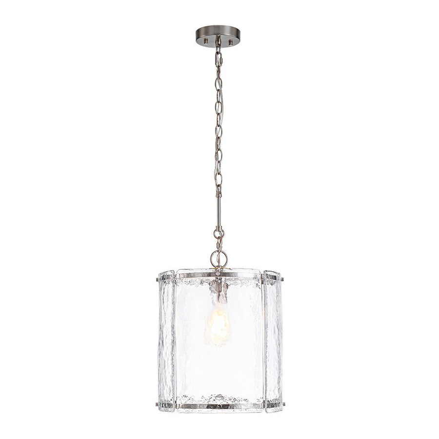 Chandelierias - Modern 1 - Light Water Glass Cylinder Single Pendant - Pendant - Gold - 