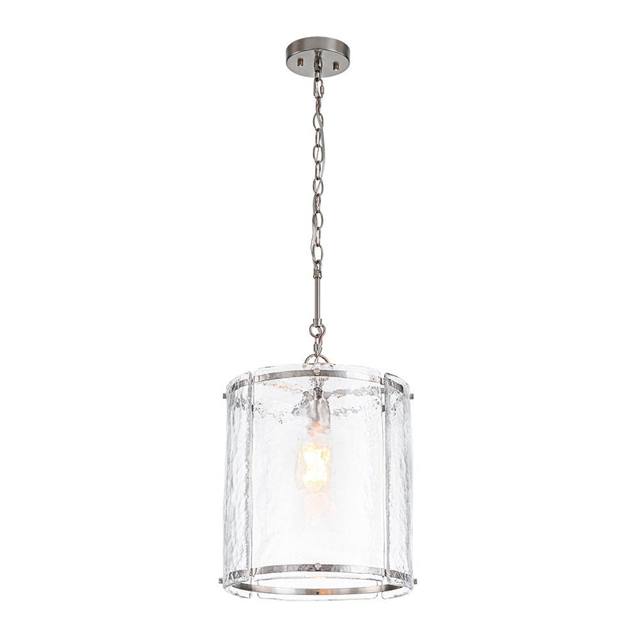 Chandelierias - Modern 1 - Light Water Glass Cylinder Single Pendant - Pendant - Gold - 