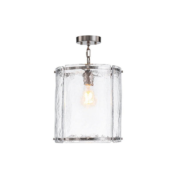 Chandelierias - Modern 1 - Light Water Glass Cylinder Single Pendant - Pendant - Gold - 