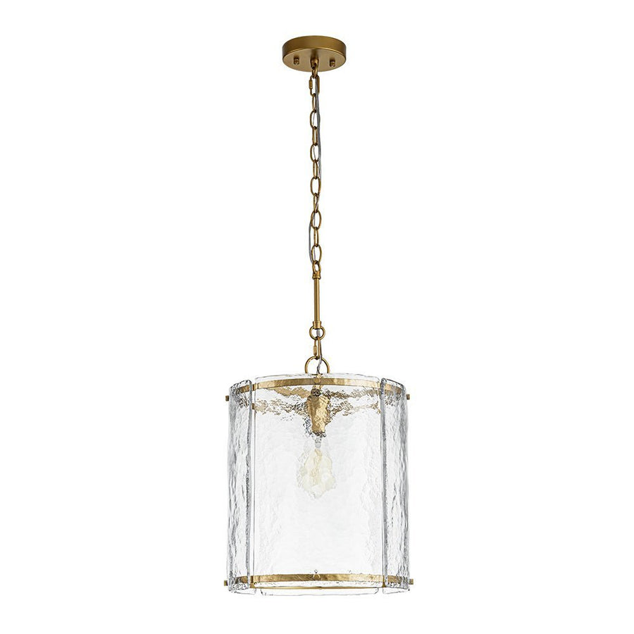 Chandelierias - Modern 1 - Light Water Glass Cylinder Single Pendant - Pendant - Gold - 