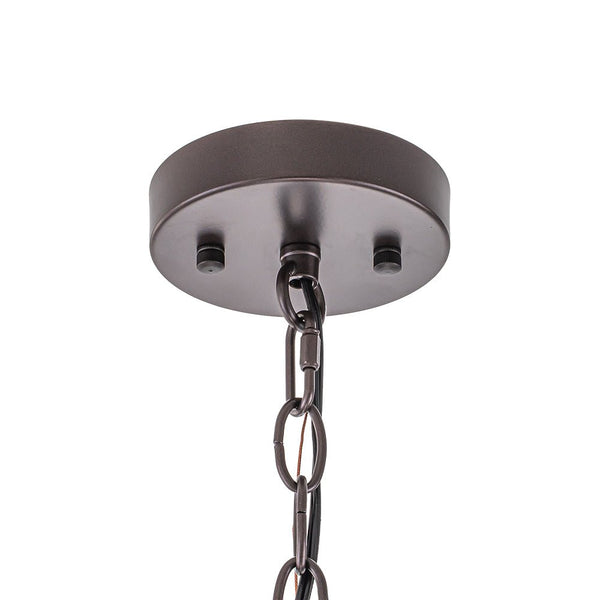 Chandelierias - Modern 1 - Light Water Rippled Glass Cylinder Single Pendant - Pendant - Oil - rubbed Bronze - 