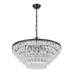 Chandelierias - Modern 11 - Light Waterfall Tiered Crystal Drops Chandelier - Chandeliers - Black - 