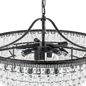 Chandelierias - Modern 11 - Light Waterfall Tiered Crystal Drops Chandelier - Chandeliers - Black - 