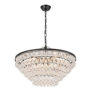 Chandelierias - Modern 11 - Light Waterfall Tiered Crystal Drops Chandelier - Chandeliers - Black - 