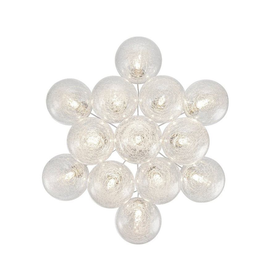 Chandelierias - Modern 13 - Light Fiber Blown Glass Globe Bubble Chandelier - Chandelier - Chrome - 