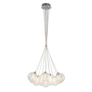 Chandelierias - Modern 13 - Light Fiber Blown Glass Globe Bubble Chandelier - Chandelier - Chrome - 