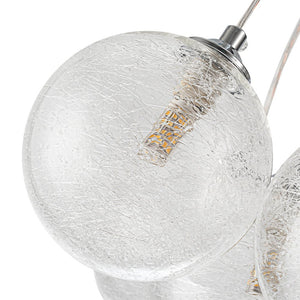 Chandelierias - Modern 13 - Light Fiber Blown Glass Globe Bubble Chandelier - Chandelier - Chrome - 