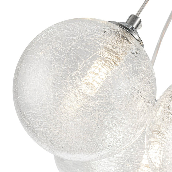 Chandelierias - Modern 13 - Light Fiber Blown Glass Globe Bubble Chandelier - Chandelier - Chrome - 