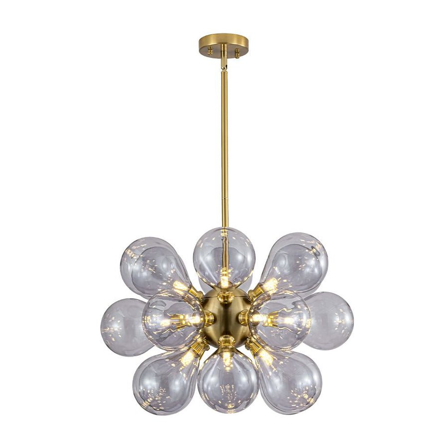 Chandelierias - Modern 18 - Light Hand Blown Glass Cluster Chandelier - Chandelier - Blue Bubbles - 