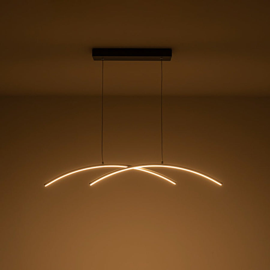 Chandelierias - Modern 2 - Light Minimalist Arc Dimmable LED Pendant - Pendant - Matte Black - 