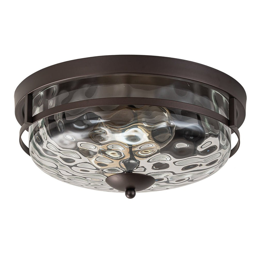 Chandelierias - Modern 2 - Light Rippled Glass Flush Mount Ceiling Light - Flush Mount - Gold - 