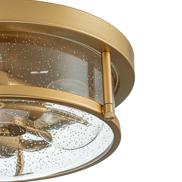 Chandelierias - Modern 2 - Light Seedy Bowl Glass Flush Mount - Flush Mount - Gold - 