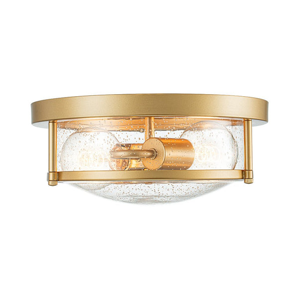 Chandelierias - Modern 2 - Light Seedy Bowl Glass Flush Mount - Flush Mount - Nickel - 