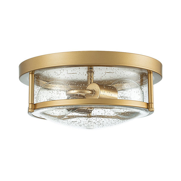 Chandelierias - Modern 2 - Light Seedy Bowl Glass Flush Mount - Flush Mount - Nickel - 