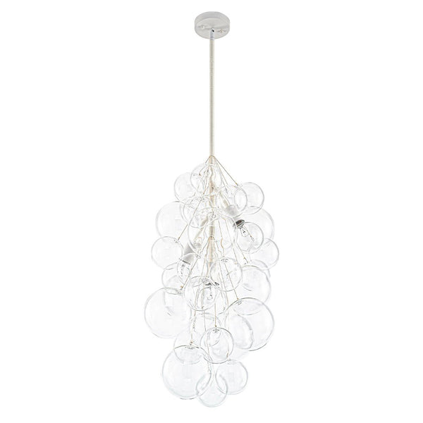 Chandelierias - Modern 3 - Light Clear Glass Grape Cluster Bubble Chandelier - Chandeliers - Black - 3 Bulbs