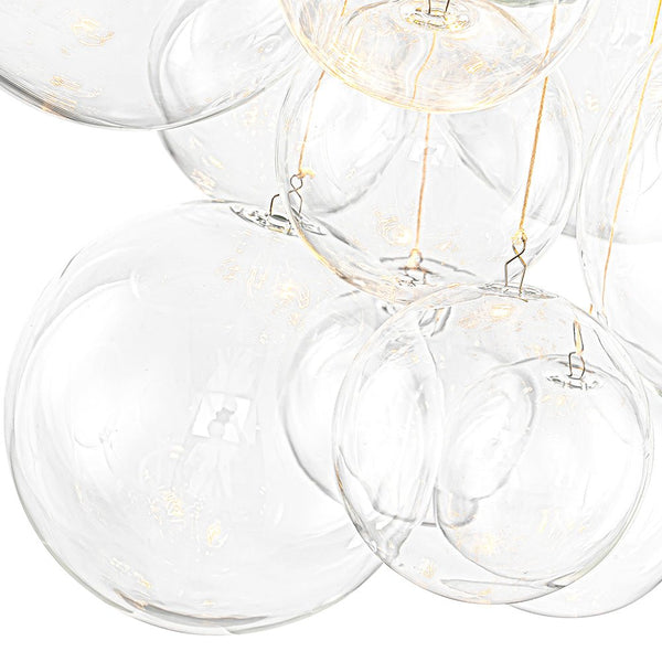 Chandelierias - Modern 3 - Light Clear Glass Grape Cluster Bubble Chandelier - Chandeliers - Black - 3 Bulbs