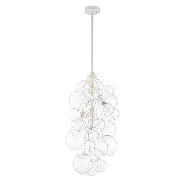 Chandelierias - Modern 3 - Light Clear Glass Grape Cluster Bubble Chandelier - Chandeliers - Black - 3 Bulbs