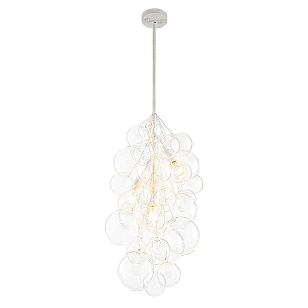 Chandelierias - Modern 3 - Light Clear Glass Grape Cluster Bubble Chandelier - Chandeliers - Black - 3 Bulbs