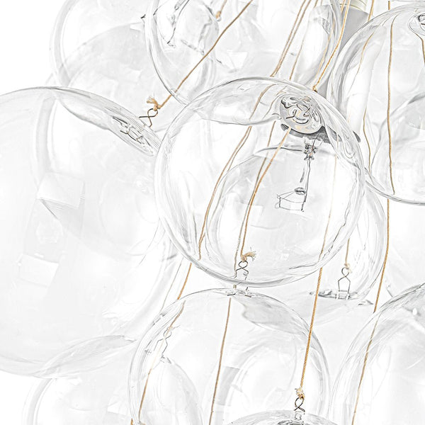 Chandelierias - Modern 3 - Light Clear Glass Grape Cluster Bubble Chandelier - Chandeliers - Black - 3 Bulbs