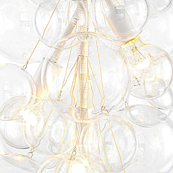 Chandelierias - Modern 3 - Light Clear Glass Grape Cluster Bubble Chandelier - Chandeliers - Black - 3 Bulbs