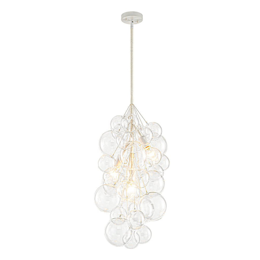 Chandelierias - Modern 3 - Light Clear Glass Grape Cluster Bubble Chandelier - Chandeliers - White - 3 Bulbs