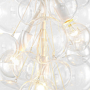 Chandelierias - Modern 3 - Light Clear Glass Grape Cluster Bubble Chandelier - Chandeliers - White - 3 Bulbs