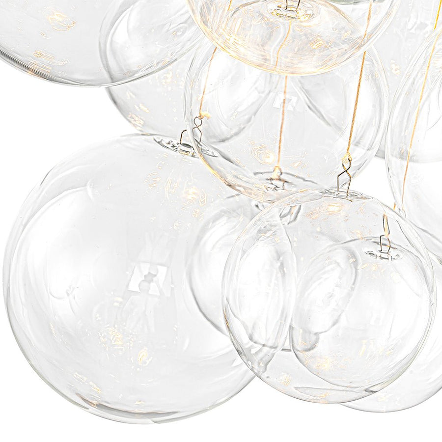 Chandelierias - Modern 3 - Light Clear Glass Grape Cluster Bubble Chandelier - Chandeliers - White - 3 Bulbs