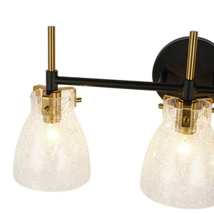 Chandelierias - Modern 3 - Light Cone Glass Vanity Light - Wall Light - Cracked Glass - 