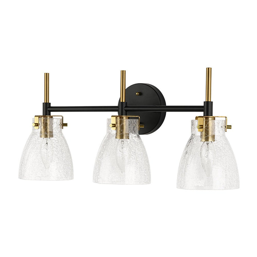 Chandelierias - Modern 3 - Light Cone Glass Vanity Light - Wall Light - Cracked Glass - 