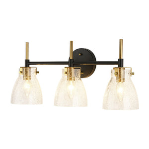 Chandelierias - Modern 3 - Light Cone Glass Vanity Light - Wall Light - Cracked Glass - 