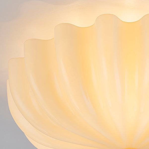 Chandelierias-Modern 3-Light Glossy White Daisy Glass Semi-Flush Mount-Semi Flush-Brass-Cream (Back-order)