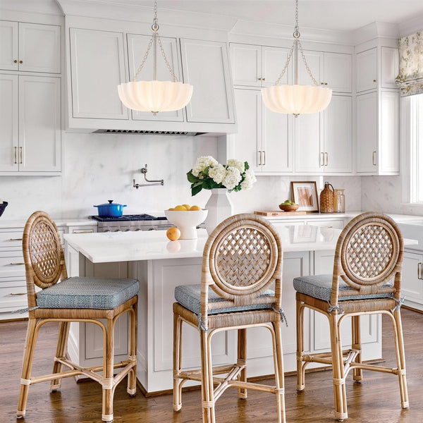 Chandelierias-Modern 3-Light Milky White Daisy Glass Chandelier-Chandeliers-Brass-Frosted Ivory